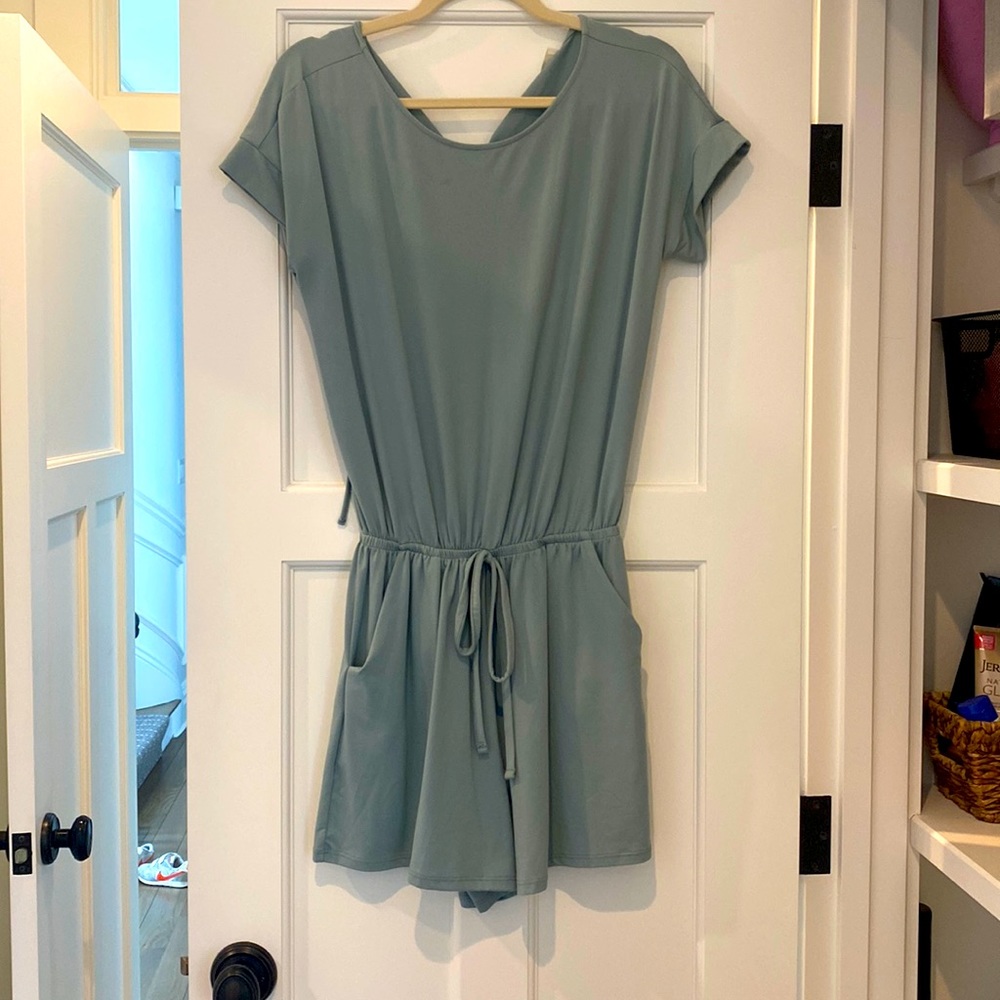 Sage green/grey super soft cotton romper